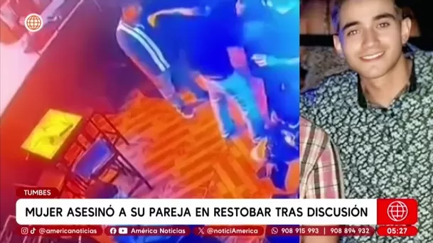Mujer asesinó a su pareja en restobar tras discusión en Tumbes. Foto: América Noticias