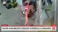 Mujer con brevete vencido atropella a vigilante en Trujillo