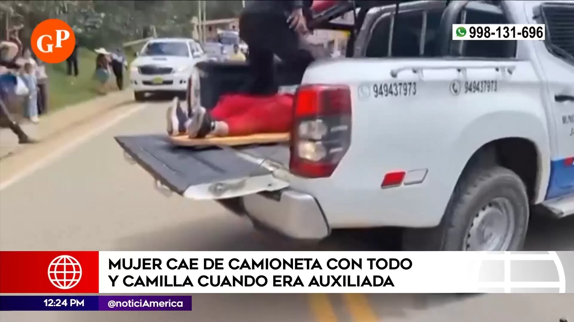 Mujer cayó de camioneta de Serenazgo. Foto: América Noticias