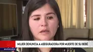 Mujer denuncia a aseguradora por muerte de su bebé