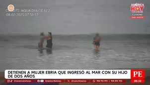 Detienen a mujer ebria que ingresó al mar con su hijo de dos años en Chorrillos. Foto y video: América Noticias