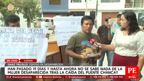 Mujer lleva desaparecida 19 días tras caída de puente Chancay. Foto y video: América Noticias