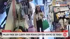 Mujer finge ser clienta y roba cartera en tienda de San Borja