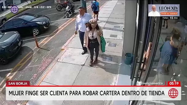 Mujer finge ser clienta y roba cartera en tienda de San Borja. Foto: América Noticias