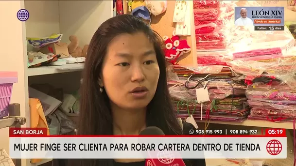 Mujer finge ser clienta y roba cartera en tienda de San Borja. Foto: América Noticias