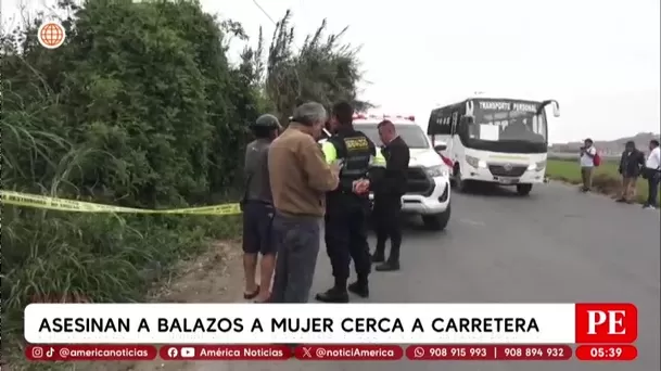 Mujer fue asesinada a balazos cerca de la carretera en Huaura. Foto: América Noticias