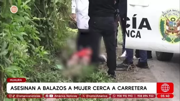 Mujer fue asesinada a balazos cerca de la carretera en Huaura. Foto: América Noticias