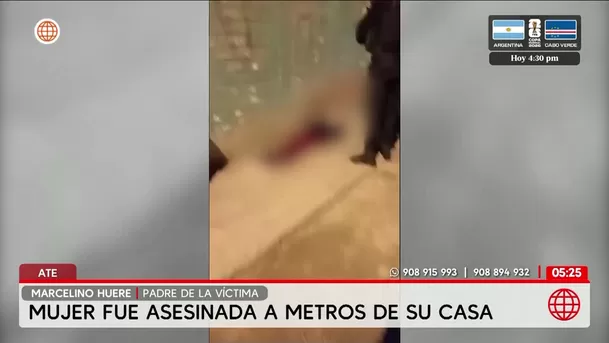 Mujer fue asesinada a metros de su casa en Ate. Foto: América Noticas