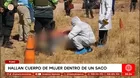 Mujer fue hallada muerta dentro de un saco en Puno