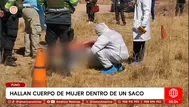 Mujer fue hallada muerta dentro de un saco en Puno