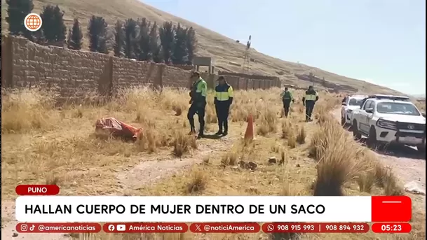 Hallan cuerpo de mujer dentro de un saco en Puno. Foto: América Noticias