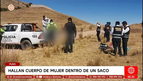 Hallan cuerpo de mujer dentro de un saco en Puno. Foto: América Noticias