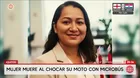 Mujer en moto muere al chocar su moto con microbús en Iquitos