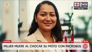 Mujer en moto muere al chocar su moto con microbús en Iquitos
