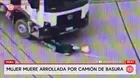 Mujer muere arrollada por camión de basura en Piura