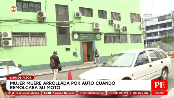 Mujer muere arrollada mientras remolcaba su moto en Barrios Altos. Foto: América Noticias