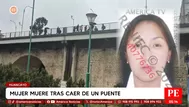 Mujer muere tras caer de puente en Huancayo