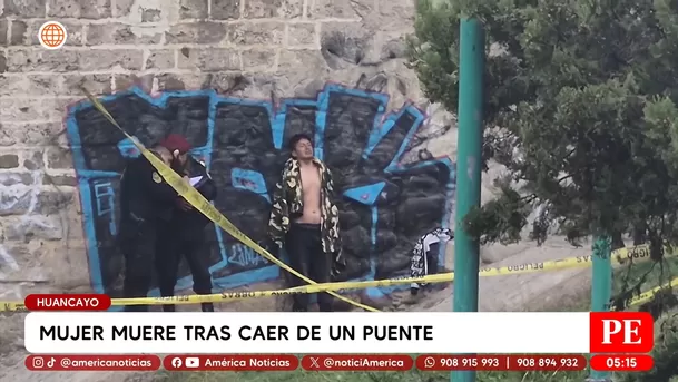 Mujer muere tras caer de puente en Huancayo. Foto: América Noticias Mujer muere tras caer de puente en Huancayo. Foto: América Noticias