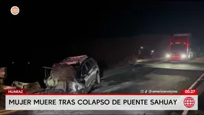 Mujer muere tras caída de camioneta por colapso de puente Sahuay en Huaraz. Foto y video: América Noticias
