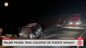 Mujer muere tras caída de camioneta por colapso de puente Sahuay en Huaraz. Foto y video: América Noticias