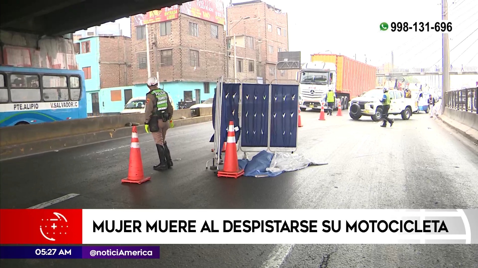 El accidente ocasionó tráfico en la zona | Imagen: América Noticias