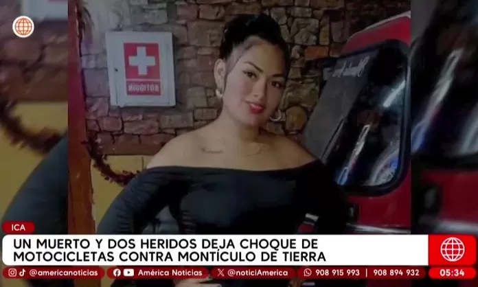 Mujer muere tras choque de motos contra obra en Ica