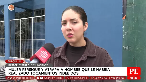 Mujer persigue a agresor tras tocamientos indebidos en Surquillo. Foto: América Noticias