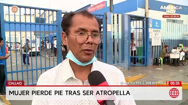 Mujer pierde un pie tras ser atropellada por un tráiler en el Callao. Foto: América Noticias