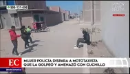 Mujer policía disparó a mototaxista que la golpeó y amenazó con cuchillo