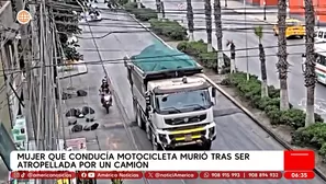 Mujer que conducía motocicleta murió tras ser atropellada por un camión en San Juan de Miraflores. Foto y video: América Noticias