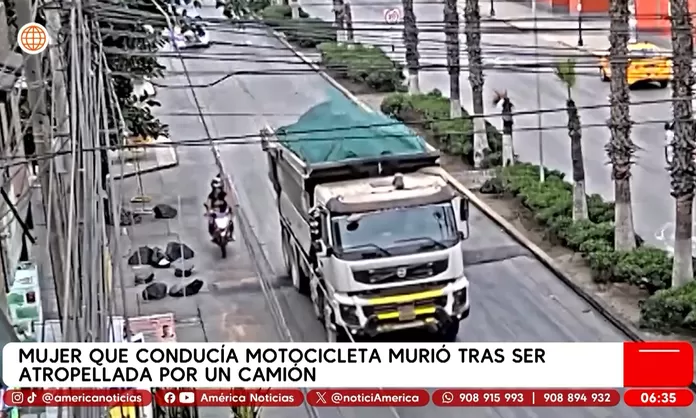 SJM: Mujer en moto murió tras ser atropellada por camión