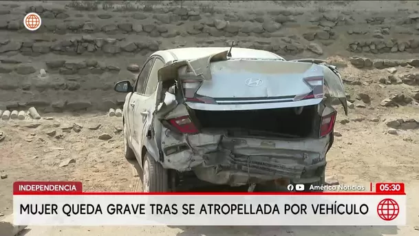 Mujer queda grave tras ser atropellada en Independencia. Foto: América Noticias