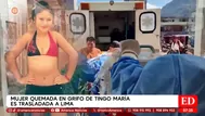 Mujer quemada en Tingo María: La trasladaron de urgencia a Lima