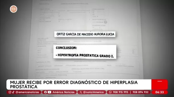 Mujer recibe por error diagnóstico de hiperplasia prostática. Foto: Unidad de investigación Mujer recibe por error diagnóstico de hiperplasia prostática. Foto: Unidad de investigación