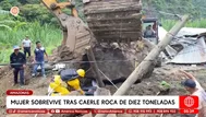 Mujer sobrevive tras caerle roca de diez toneladas en Amazonas