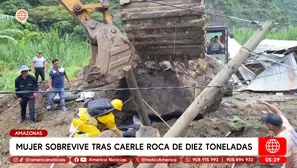 Mujer sobrevive tras caerle roca de diez toneladas en Amazonas. Foto y video: América Noticias