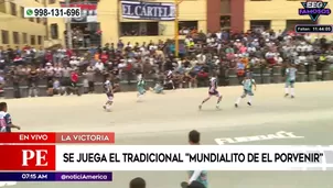 El tradicional encuentro futbolístico ya se vive en la cuadra 6 de la avenida Parinacochas / Fuente: América Noticias