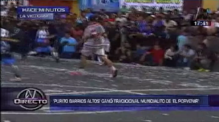 Mundialito de El Porvenir. Foto: captura de Tv de Canal N. Mundialito de El Porvenir. Foto: captura de Tv de Canal N.
