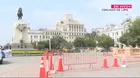 Municipalidad de Lima cierra Plaza San Martín para instalación de postes ornamentales