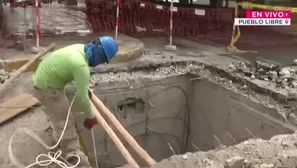 Municipalidad de Lima niega ser responsable del forado en auxiliar de Av. Brasil. Foto y video: Canal N