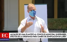Alcalde de Lima planteó al Concejo Municipal suspender efectos de ordenanza para cambio de zonificación en Lurín - Noticias de demanda-competencial