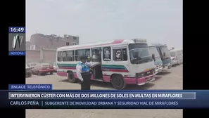 Cúster intervenida con más de S/2 millones de soles en papeletas. Foto: Canal N