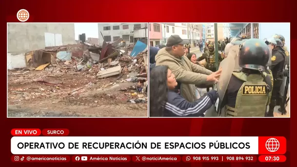 Operativo de recuperación de espacios públicos en Surco. Foto: América Noticias Operativo de recuperación de espacios públicos en Surco. Foto: América Noticias