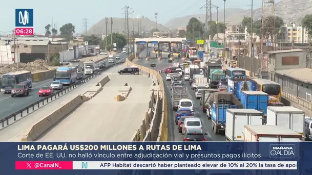 Municipalidad de Lima pagará 200 millones de dólares a Rutas de Lima. Foto: Canal N