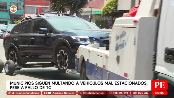 Municipios siguen multando a vehículos mal estacionados pese a fallo del TC. Foto: América Noticias