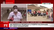 Muñoz: "Vuelo humanitario trasladará a 180 personas a Puerto Maldonado"