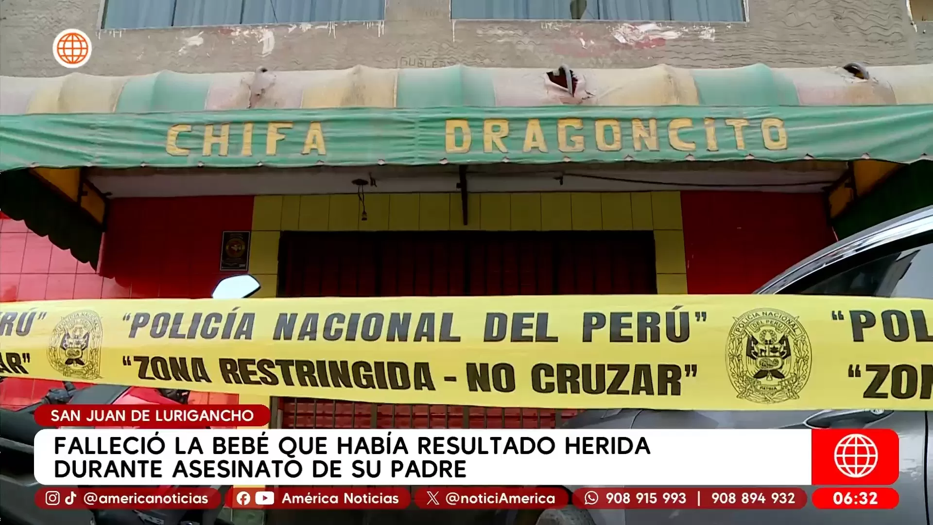 Murió bebé que resultó herida durante asesinato a su padre en San Juan de Lurigancho. Foto: América Noticias Murió bebé que resultó herida durante asesinato a su padre en San Juan de Lurigancho. Foto: América Noticias