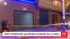 Murió comerciante baleada al guardar mercadería en Breña