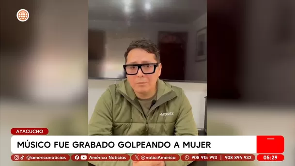 Músico fue grabado golpeando a mujer en Ayacucho. Foto: América Noticias
