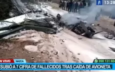 Nazca: sube a 7 la cifra de fallecidos tras caída de avioneta - Noticias de ica